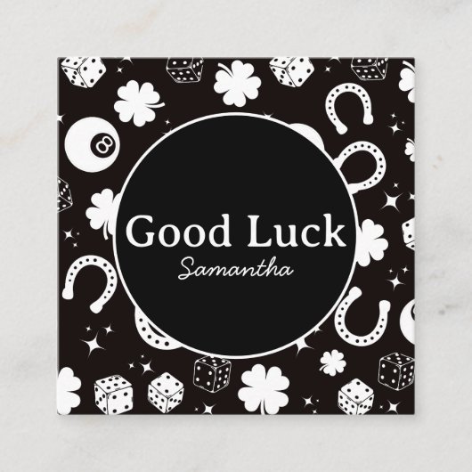 Viel Glück Horseshoe Kleeblatt Begleitkarte (Vorderseite)