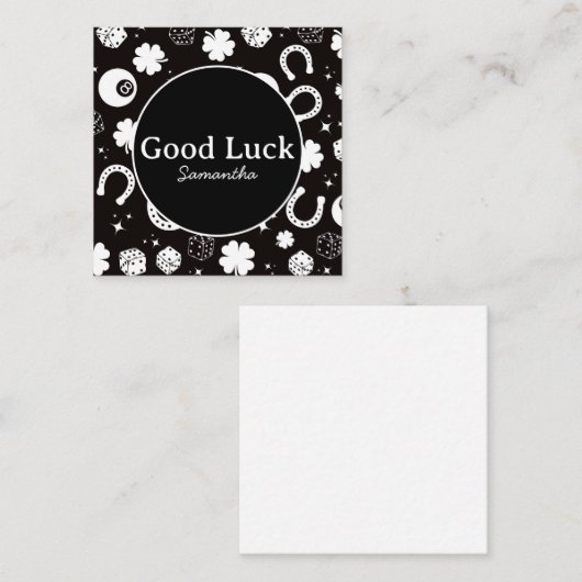 Viel Glück Horseshoe Kleeblatt Begleitkarte (Vorne/Hinten)