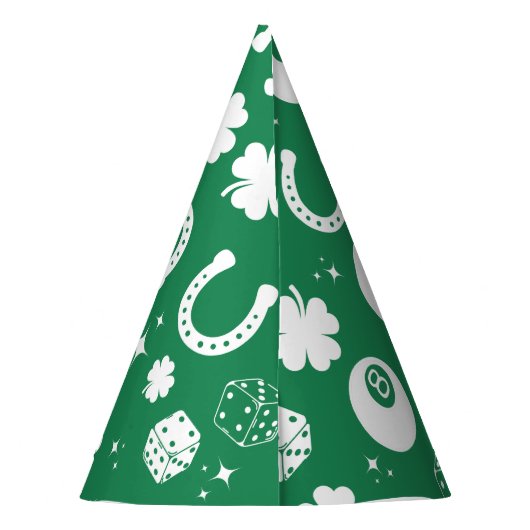 Viel Glück Horseshoe Kleeblatt Partyhütchen (Rückseite)