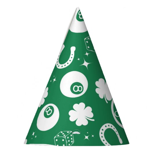 Viel Glück Horseshoe Kleeblatt Partyhütchen (Links)