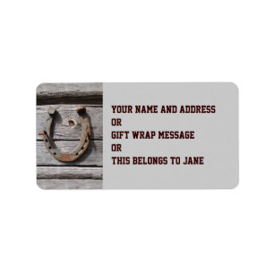 Viel Glück Horseshoe Name Geschenk Tag Buchzeichen Adressaufkleber