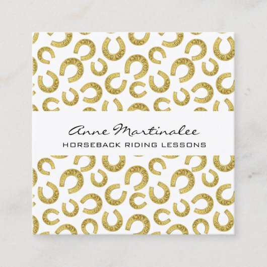 Viel Glück Horseshos Square Business Card Quadratische Visitenkarte (Vorderseite)