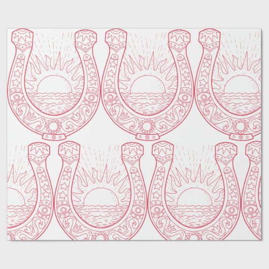 Viel Glück Hufeisen Geschenkpapier (Flach)