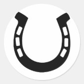 viel Glück Hufeisen Runder Aufkleber (Vorderseite)