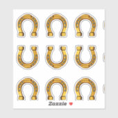 Viel Glück-Hufeisen-Set aus 9 Vinyl Aufkleber (Blatt)