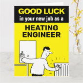 Viel Glück in Ihrem neuen Job als Heizungsingenieu Karte (Gelbe Blume)