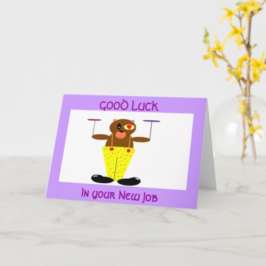 VIEL GLÜCK, in Ihrem neuen Job Karte (Gelbe Blume)