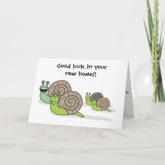Viel Gluck In Ihren Neuen Zuhause Haus Schnecken Karte Zazzle De