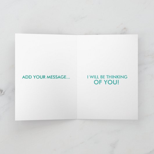 VIEL GLÜCK IN IHREN PRÜFUNGEN WERDE ICH AN SIE DEN KARTE (Innenseite)