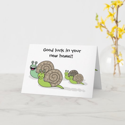 Viel Glück in Ihrer neuen Zuhause / Haussnails Karte (Gelbe Blume)