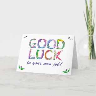 Viel Glück in new job - Tropic Word Art Dankeskarte