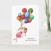 Viel Glück in Your Adventure Girl with Balloons Karte (Vorderseite)
