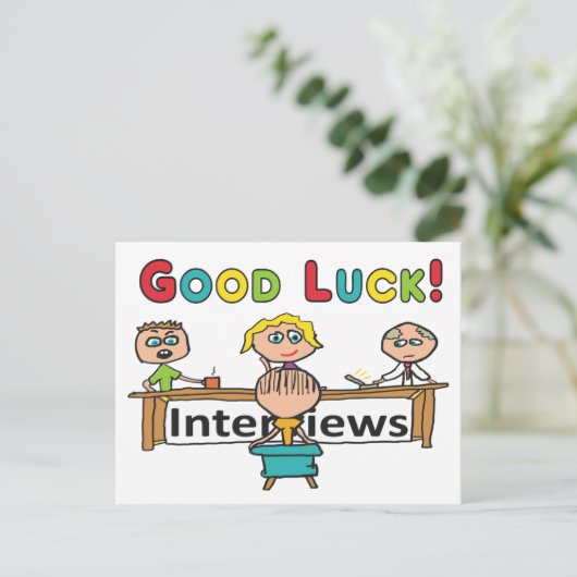Viel Glück-Interview Postkarte (Stehend Vorderseite)