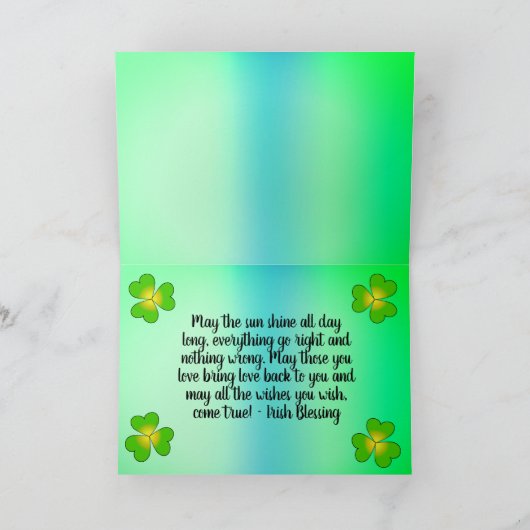 Viel Glück Irish Strawberry Exam Study Wish Karte (Innenseite)