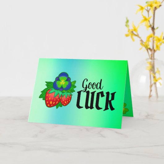Viel Glück Irish Strawberry Exam Study Wish Karte (Gelbe Blume)
