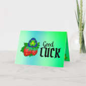 Viel Glück Irish Strawberry Exam Study Wish Karte (Vorderseite)