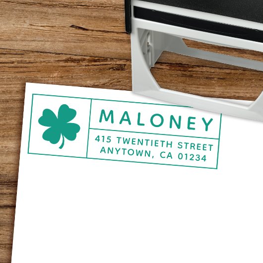 Viel Glück Irish Vierblättriges Kleeblatt | RÜCKSE Permastempel