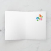 Viel Glück-Karte, spanischer Gruß - Blumen-Power Karte (Innenseite)