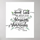 Viel Glück Kleeblatt Irish Blessing Art Poster (Vorne)