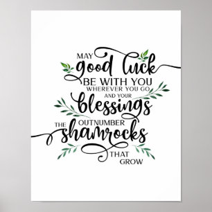 Viel Glück Kleeblatt Irish Blessing Art Poster