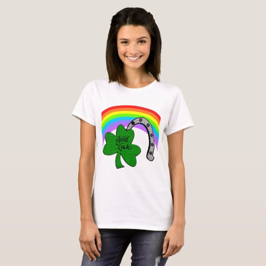 Viel Glück Kleeblatt, Regenbogen und T - Shirt (Vorne ganz)