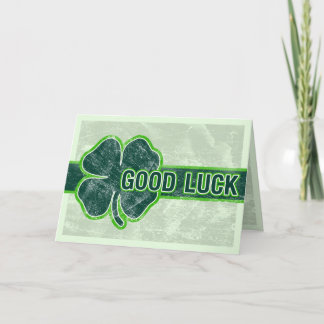 Viel Glück-Kleeblattgrunge-Gruß-Karte Karte
