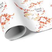 Viel Glück Koi Fisch mit Sakura | Elegant Japanisc Geschenkpapier (Rolleneckpunkt)