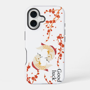 Viel Glück Koi Fisch mit Sakura Elegant Japanisc iPhone 16 Hülle