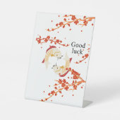 Viel Glück Koi Fisch mit Sakura | Elegant Japanisc Sockelschild (Vorderseite)