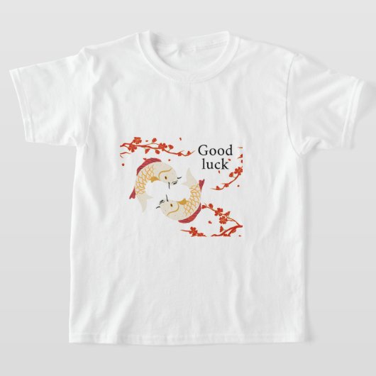 Viel Glück Koi Fisch mit Sakura | Elegant Japanisc T-Shirt (Ablage )