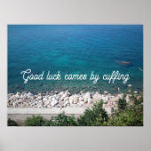 Viel Glück kommt durch Kuffeln von Zitat-Poster Poster (Vorne)