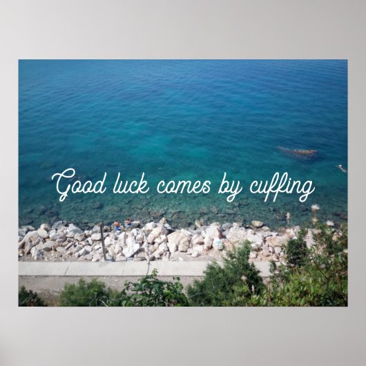 Viel Glück kommt durch Kuffeln von Zitat-Poster Poster (Vorne)