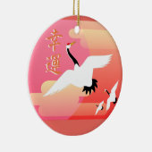 Viel Glück-Kräne Keramik Ornament (Rechts)