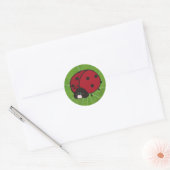 viel Glück-Lady-Bug Runder Aufkleber (Umschlag)