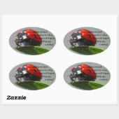 Viel Glück Ladybug Oval Stickers (Blatt)
