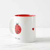 Viel Glück Ladybug Zweifarbige Tasse (Vorderseite Links)