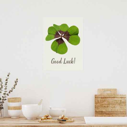 Viel Glück Lucky Charm Vierblatt Kleeblatt Poster (Küche)
