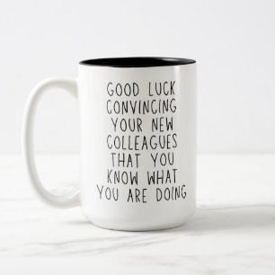 Viel Glück Lustiger Abschied Kollege Und Arbeitsbe Zweifarbige Tasse