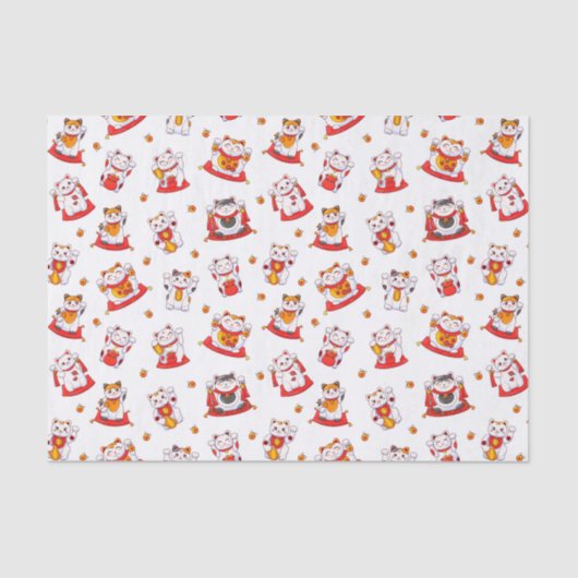 Viel Glück Maneki Neko Cats Seidenpapier (Vorderseite)
