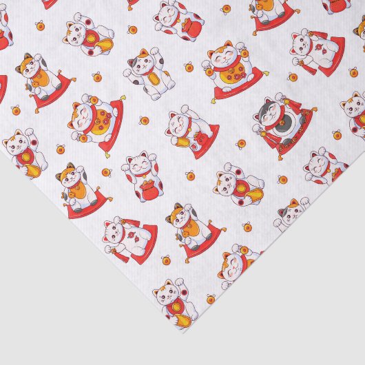 Viel Glück Maneki Neko Cats Seidenpapier (Ausschnitt)