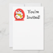 Viel Glück Maneki Neko Einladung (Vorderseite)