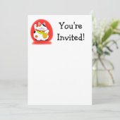 Viel Glück Maneki Neko Einladung (Stehend Vorderseite)