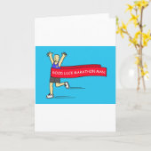 Viel Glück Marathon Man Cartoon Spaß Karte (Gelbe Blume)