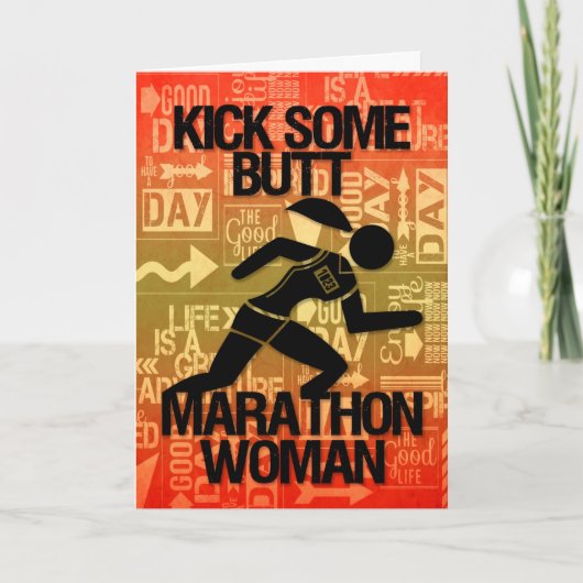 Viel Glück Marathon Woman Kick Einige Hintern Karte (Vorderseite)