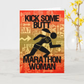 Viel Glück Marathon Woman Kick Einige Hintern Karte (Gelbe Blume)