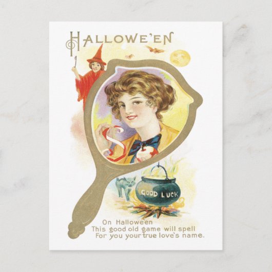 Viel Glück Mirror Vintag Postcard Postkarte (Vorderseite)