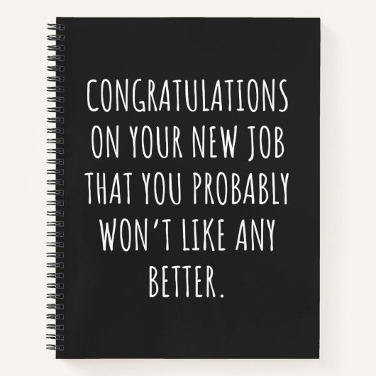 Viel Glück mit dem neuen Job Notizblock (Vorderseite)