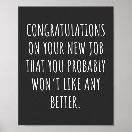 Viel Glück mit dem neuen Job Poster (Vorne)