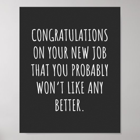 Viel Glück mit dem neuen Job Poster (Vorne)