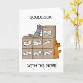 Viel Glück mit den Katzen des Cartoon bewegen Karte (Gelbe Blume)